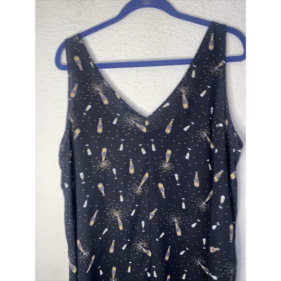 Torrid sheer Tank Top wine champagne Bottle Drink Party club 1 new years - Picture 6 of 7